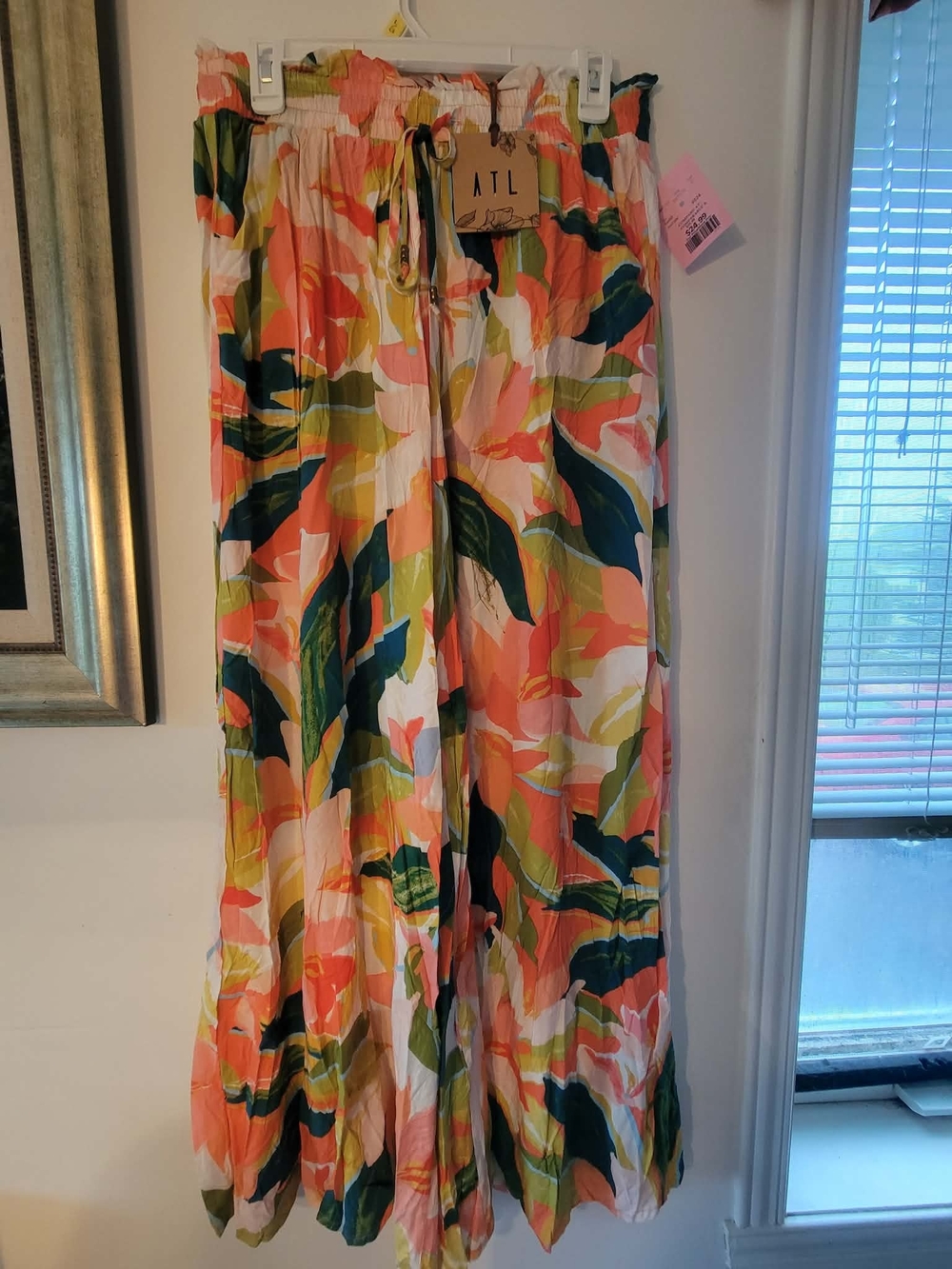 ATL Wide Leg Pants in Coral Multi